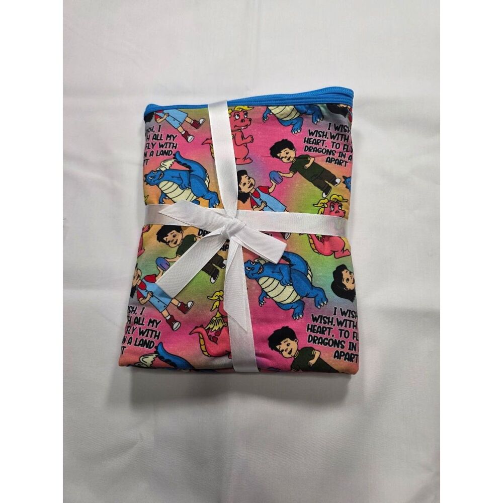 30x40 Cartoon Dragon Character Blanket Multicolor Kids TV Nostalgia NWT - Picture 2 of 3
